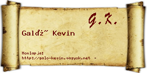 Galó Kevin névjegykártya