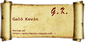 Galó Kevin névjegykártya